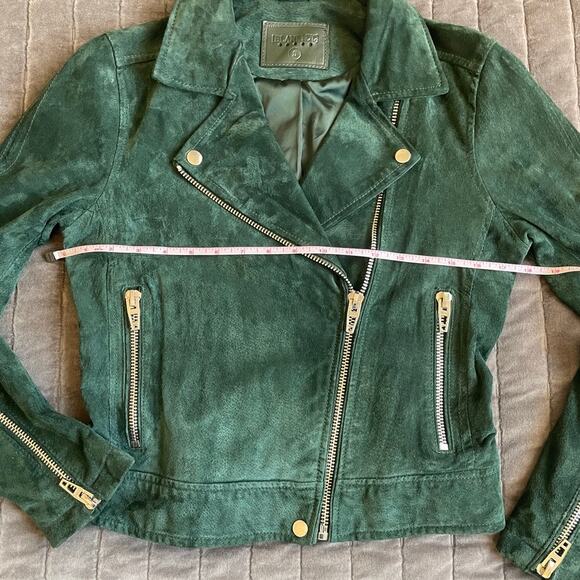 Blank NYC Suede Moto Jacket in Emerald Green size S - Picture 4 of 10